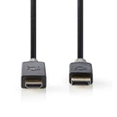 Nedis CCBW37100AT20 Displayport - Hdmi-kabel Displayport Male - Hdmi?-connector 2,0 M Antraciet