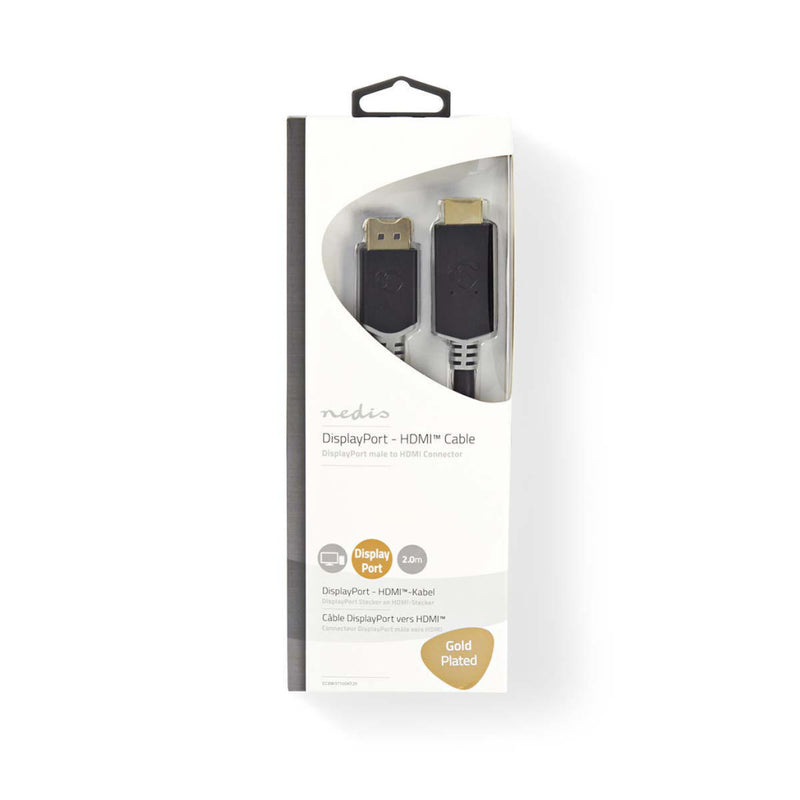 Nedis CCBW37100AT20 Displayport - Hdmi-kabel Displayport Male - Hdmi?-connector 2,0 M Antraciet