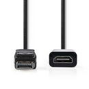 Nedis CCGP37150BK02 Displayport - Hdmi?-kabel Displayport Male - Hdmi?-uitgang 0,2 M Zwart