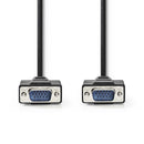 Nedis CCGP59000BK50 Vga-kabel Vga Male Vga Male Vernikkeld Maximale Resolutie: 1280x768 5.00 M Rond