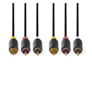 Nedis CVBW24300AT20 Composiet Videokabel 3x Rca Male - 3x Rca Male 2,0 M Antraciet