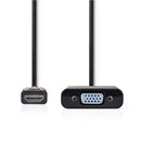 Nedis CCGP34900BK02 Hdmi? - Vga-kabel Hdmi?-connector - Vga Female + 3,5 Mm Uitgang 0,2 M Zwart