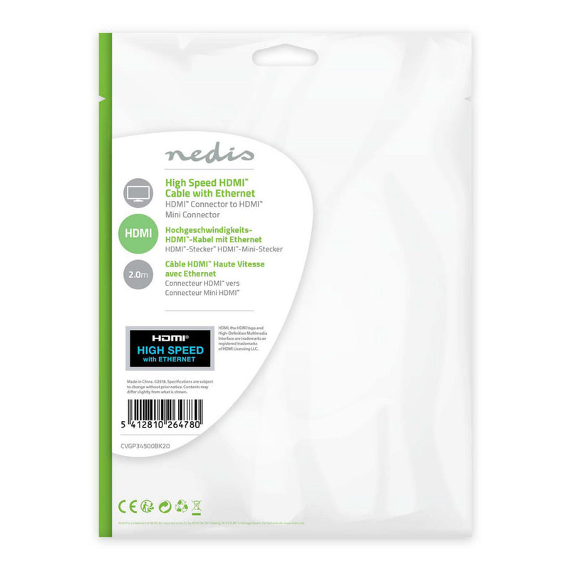 Nedis CVGP34500BK20 High Speed Hdmi?-kabel Met Ethernet Hdmi?-connector - Hdmi?-mini-connector 2,0