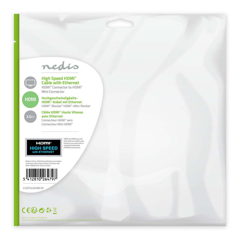 Nedis CVGP34500BK30 High Speed Hdmi?-kabel Met Ethernet Hdmi?-connector - Hdmi?-mini-connector 3,0