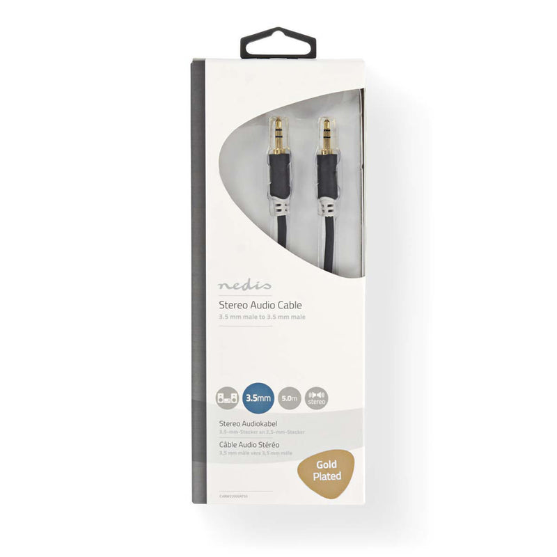 Nedis CABW22000AT50 Stereo Audiokabel 3,5 Mm Male - 3,5 Mm Male 5,0 M Antraciet