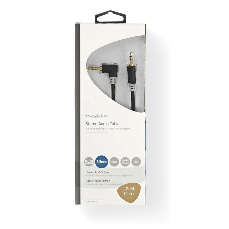 Nedis CABW22600AT10 Stereo Audiokabel 3,5 Mm Male - 3,5 Mm Male Haaks 1,0 M Antraciet