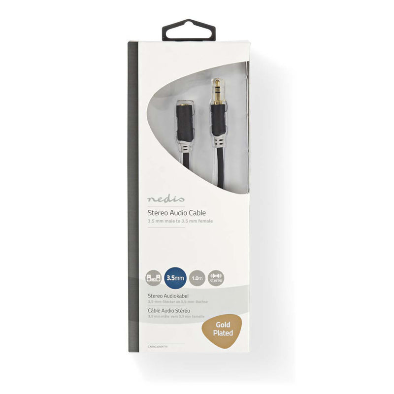 Nedis CABW22050AT10 Stereo Audiokabel 3,5 Mm Male - 3,5 Mm Female 1,0 M Antraciet