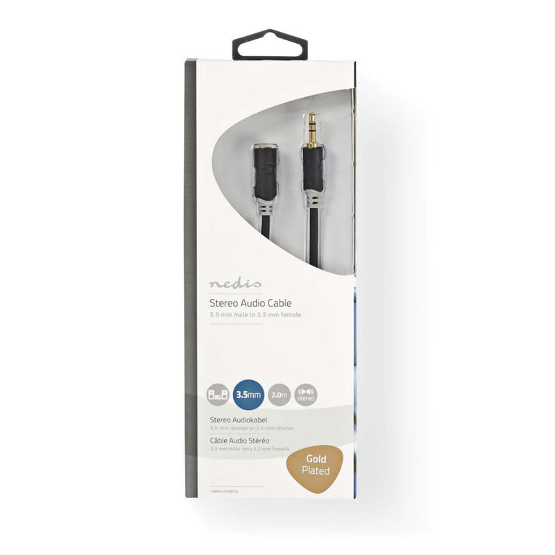 Nedis CABW22050AT20 Stereo Audiokabel 3,5 Mm Male - 3,5 Mm Female 2,0 M Antraciet