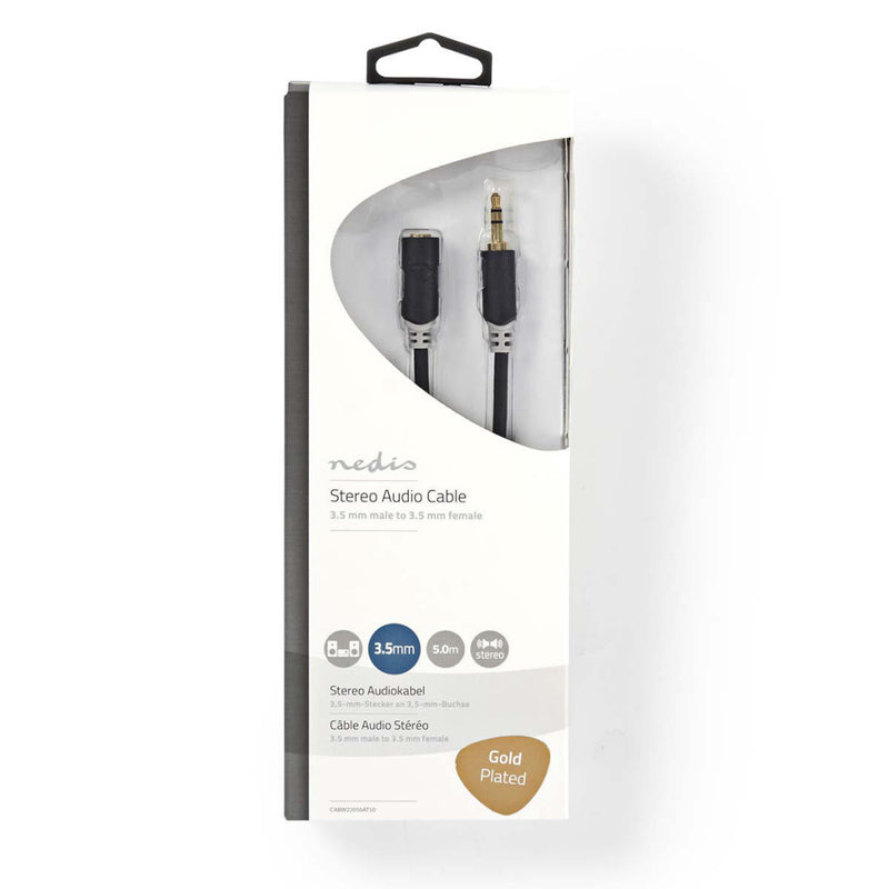 Nedis CABW22050AT50 Stereo Audiokabel 3,5 Mm Male - 3,5 Mm Female 5,0 M Antraciet