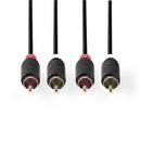 Nedis CABW24200AT30 Stereo Audiokabel 2x Rca Male - 2x Rca Male 3,0 M Antraciet