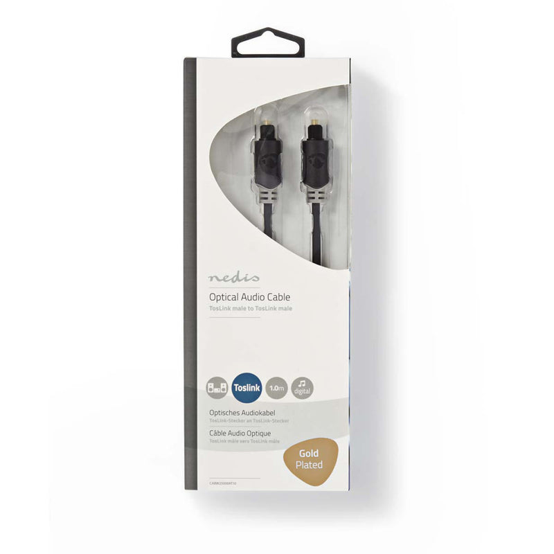 Nedis CABW25000AT10 Optische Audiokabel Toslink Male - Toslink Male 1,0 M Antraciet