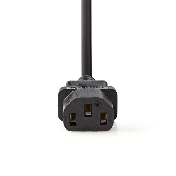 Nedis CEBW10000BK20 Voedingskabel Schuko Male Haaks - C13 (iec-230-c13) 2,0 M Zwart