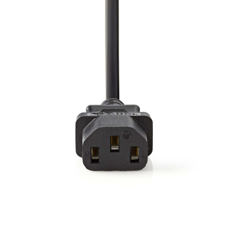 Nedis CEBW10000BK20 Voedingskabel Schuko Male Haaks - C13 (iec-230-c13) 2,0 M Zwart