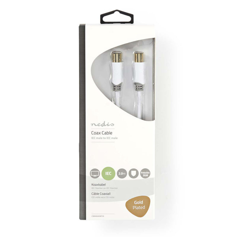 Nedis CSBW40200WT20 Coaxkabel 90 Db Iec (coax) Male - Iec (coax) Male 2,0 M Wit