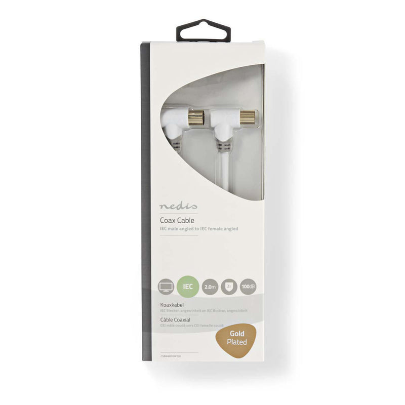 Nedis CSBW40010WT20 Coaxkabel 100 Db Iec (coax) Male Haaks - Iec (coax) Male Haaks 2,0 M Wit