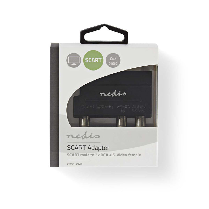 Nedis CVBW31902AT Scart-adapter Scart Male - 3x Rca Female + S-video Female
