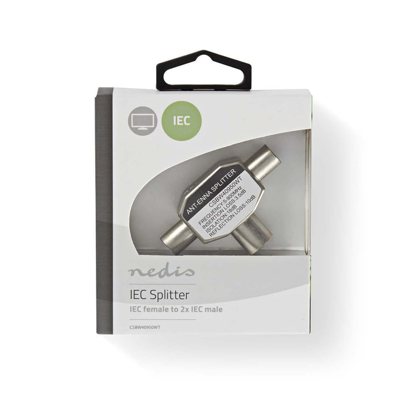 Nedis CSBW40950WT Adapter Coax 2x Iec (coax) Male - Iec (coax) Female