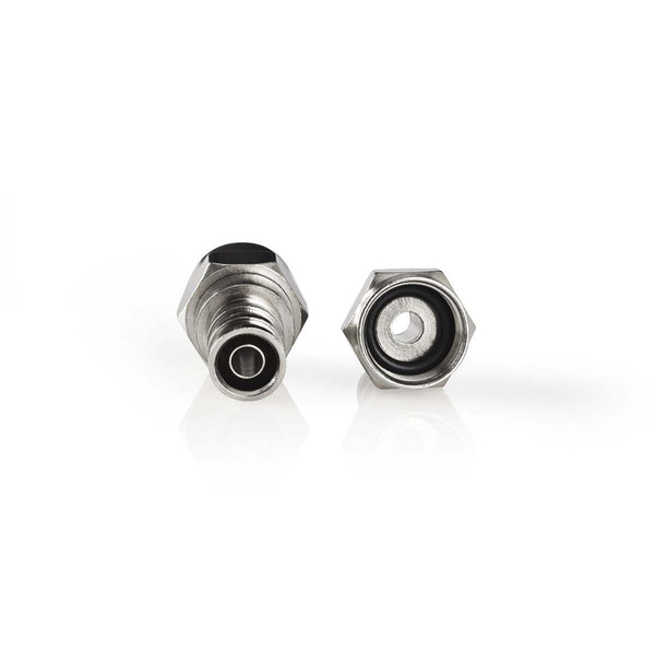 Nedis CSBW41916ME F-connector Weerbestendig Mannelijk - Voor 7,0 Mm Coaxkabels 2 Stuks Metaal