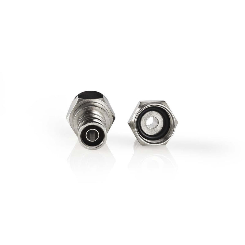 Nedis CSBW41916ME F-connector Weerbestendig Mannelijk - Voor 7,0 Mm Coaxkabels 2 Stuks Metaal