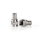 Nedis CSBW41916ME F-connector Weerbestendig Mannelijk - Voor 7,0 Mm Coaxkabels 2 Stuks Metaal