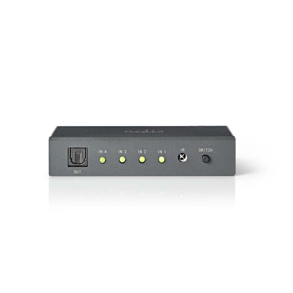 Nedis ASWI2504AT Optische Audioswitch 4-poorts - 4x Toslink-ingang 1x Toslink-uitgang