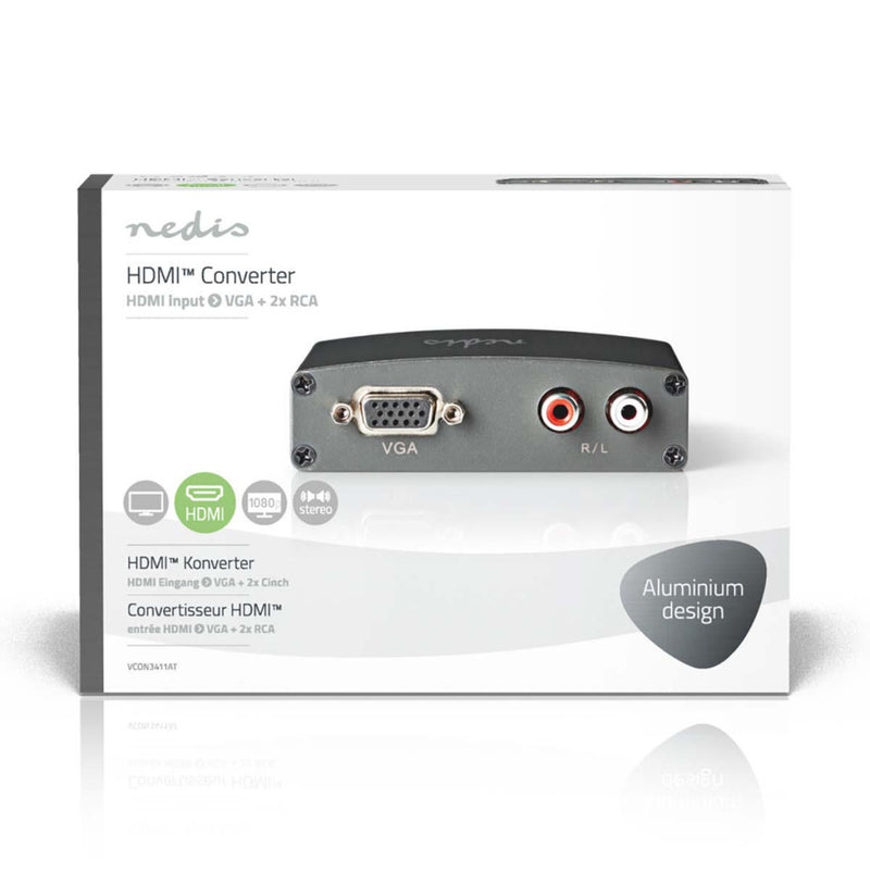 Nedis VCON3411AT Hdmi? Naar Vga-omzetter 1-weg - Hdmi?-ingang Vga + 2x Rca (l/r)-uitgang