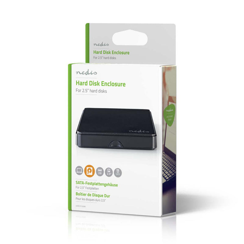Nedis HDDE25100BK Hardeschijfbehuizing 2.5 &quot; Sata Ii-aansluiting Usb 2.0