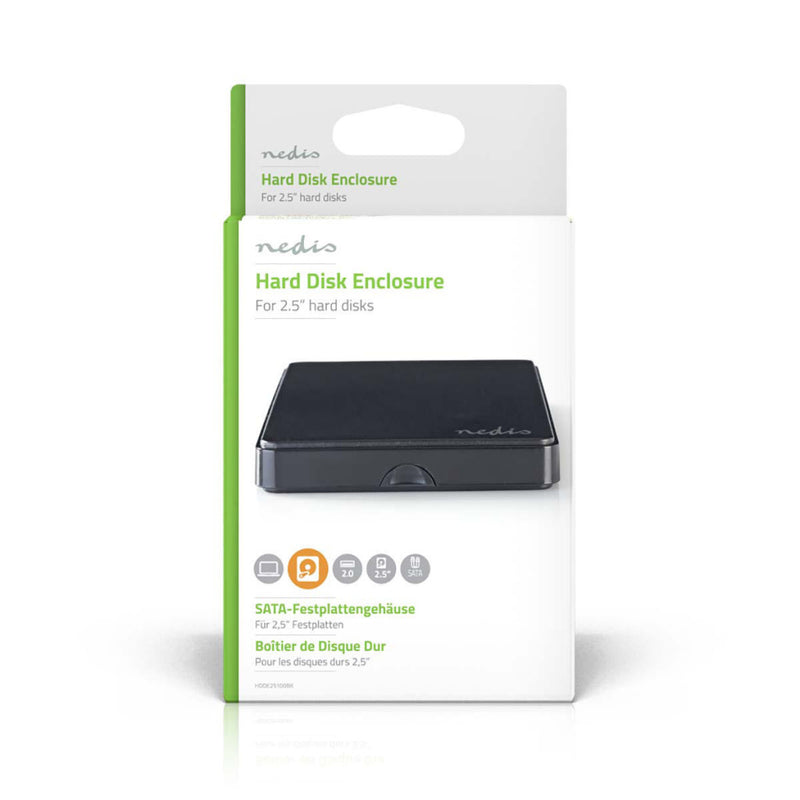 Nedis HDDE25100BK Hardeschijfbehuizing 2.5 &quot; Sata Ii-aansluiting Usb 2.0