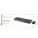 Nedis KBMC100BKBE Set Bedrade Muis En Toetsenbord 800-dpi Muis Belgische Indeling