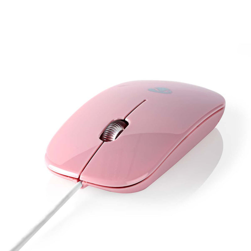 Nedis MSWD200PK Bedrade Muis 1000 Dpi 3-knops Roze