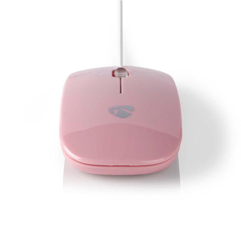 Nedis MSWD200PK Bedrade Muis 1000 Dpi 3-knops Roze
