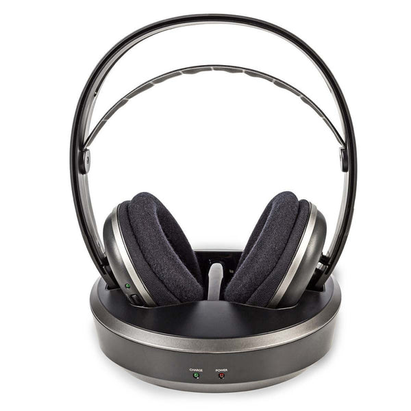 Nedis HPRF210BK Draadloze Hoofdtelefoon Radiofrequent (rf) Over-ear Oplaadstation Zwart / Zilver