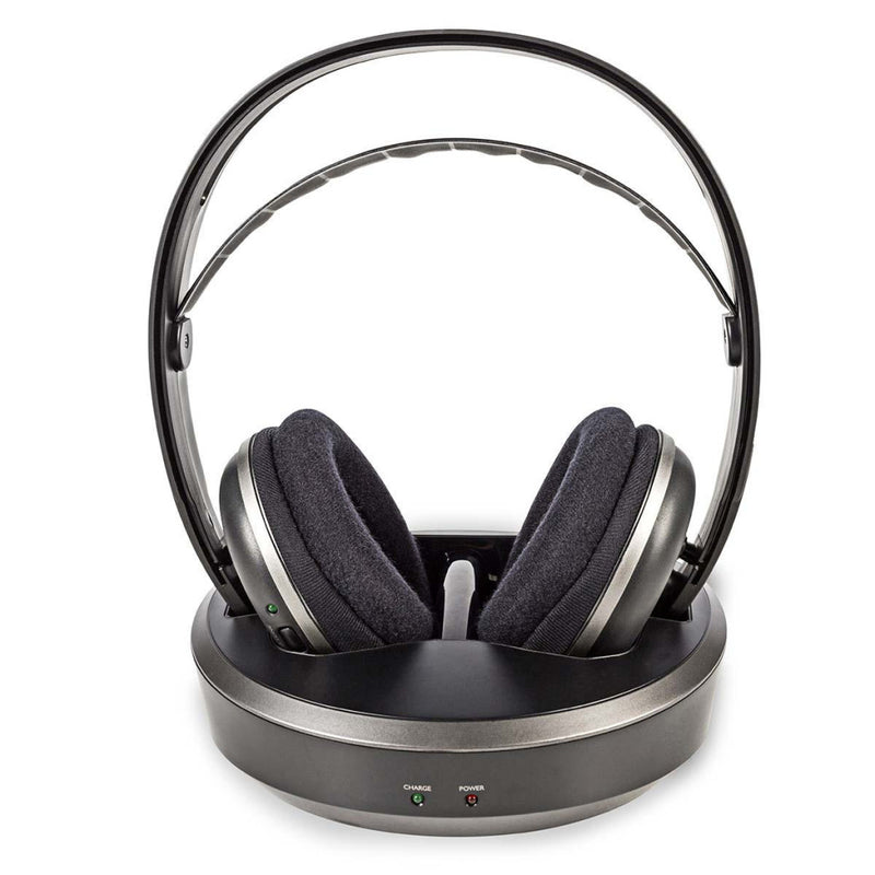 Nedis HPRF210BK Draadloze Hoofdtelefoon Radiofrequent (rf) Over-ear Oplaadstation Zwart / Zilver