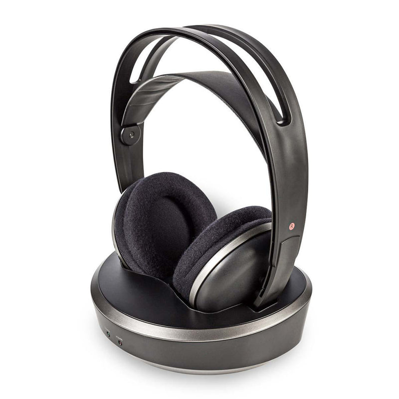 Nedis HPRF210BK Draadloze Hoofdtelefoon Radiofrequent (rf) Over-ear Oplaadstation Zwart / Zilver