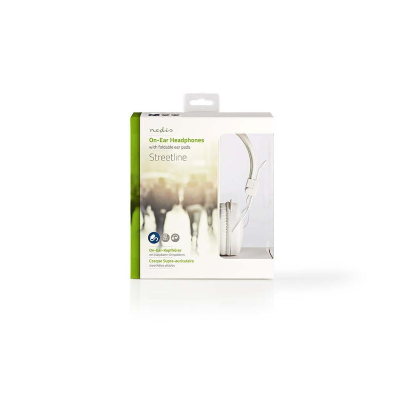 Nedis HPWD1100WT Hoofdtelefoon Met Snoer On-ear Opvouwbaar 1,2 M Ronde Kabel Wit