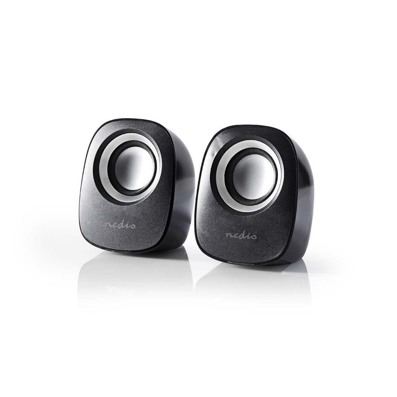 Nedis CSPR10020BK Pc-luidspreker 2 12 W 3,5 Mm Jack Zwart / Zilver