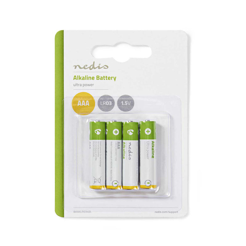 Nedis BAAKLR034BL Alkaline Batterij Aaa 1,5 V 4 Stuks Blister