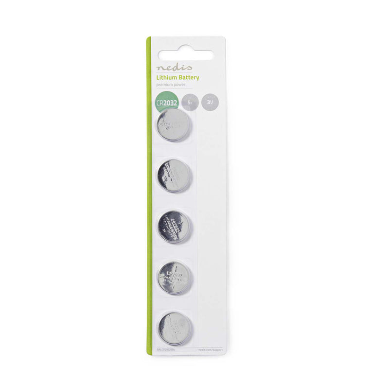 Nedis BALCR20325BL Lithium Knoopcel-batterij Cr2032 3 V 5 Stuks Blister