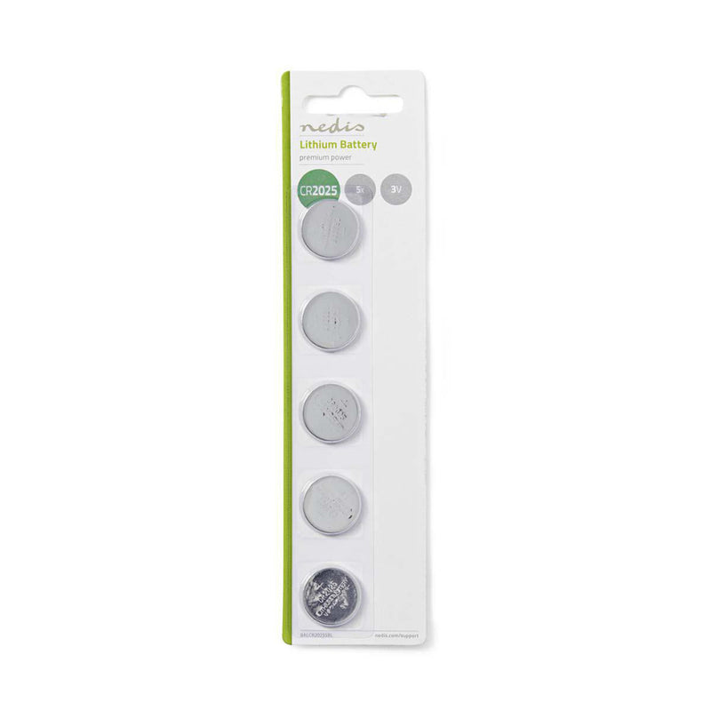 Nedis BALCR20255BL Lithium Knoopcel-batterij Cr2025 3 V 5 Stuks Blister