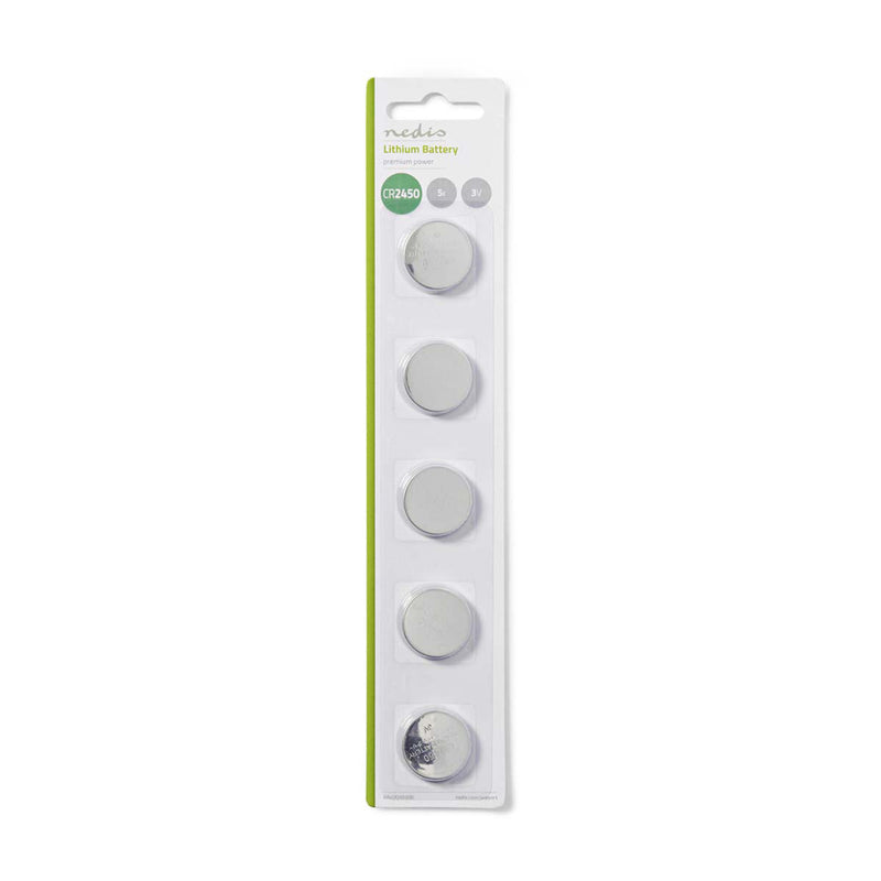 Nedis BALCR24505BL Lithium Knoopcel-batterij Cr2450 3 V 5 Stuks Blister