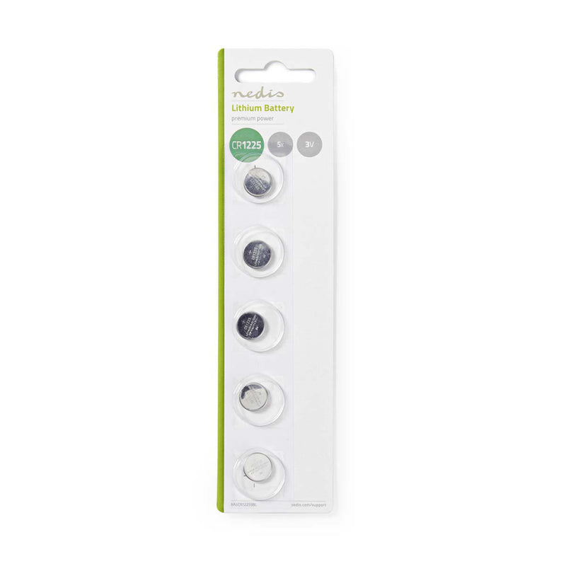 Nedis BALCR12255BL Lithium Knoopcel-batterij Cr1225 3 V 5 Stuks Blister