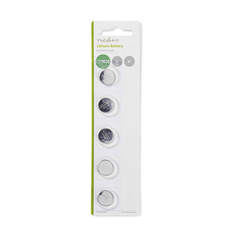 Nedis BALCR16205BL Lithium Knoopcel-batterij Cr1620 3 V 5 Stuks Blister