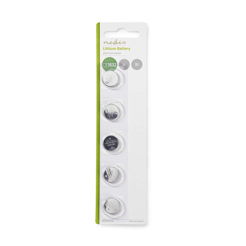 Nedis BALCR16325BL Lithium Knoopcel-batterij Cr1632 3 V 5 Stuks Blister