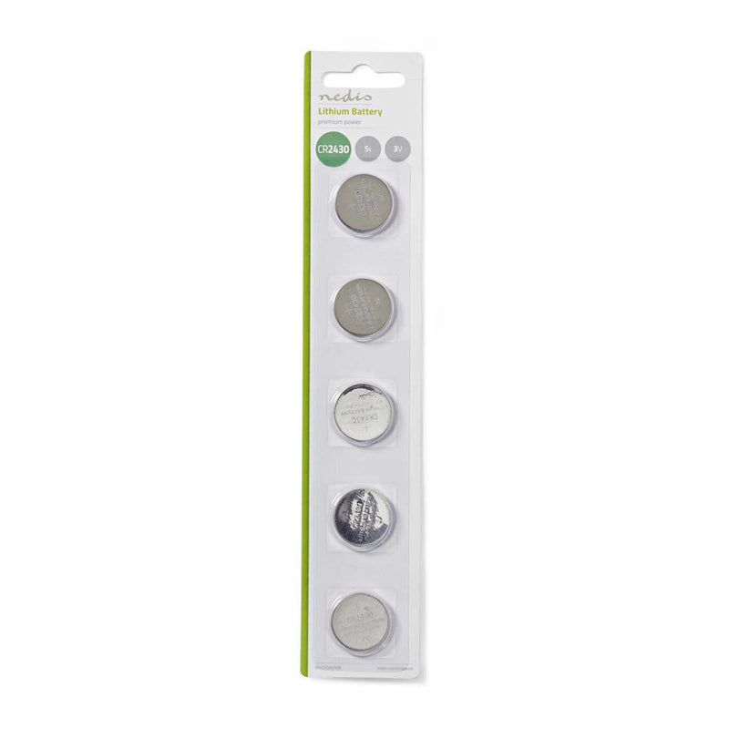 Nedis BALCR24305BL Lithium Knoopcel-batterij Cr2430 3 V 5 Stuks Blister
