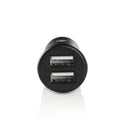 Nedis CCHAU240ABK Auto-oplader 2,4 A 2 Uitgangen Usb-a Zwart