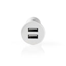 Nedis CCHAU240AWT Auto-oplader 2,4 A 2 Uitgangen Usb-a Wit