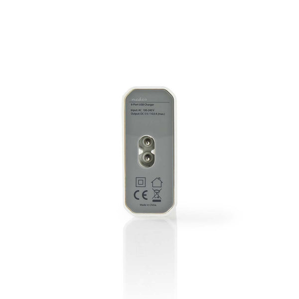Nedis WCHAU1000AWH Wandoplader 10,0 A 6 Uitgangen Usb-a Wit
