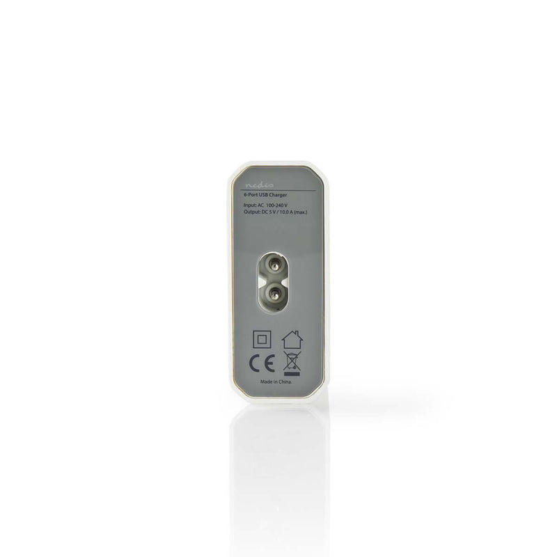 Nedis WCHAU1000AWH Wandoplader 10,0 A 6 Uitgangen Usb-a Wit