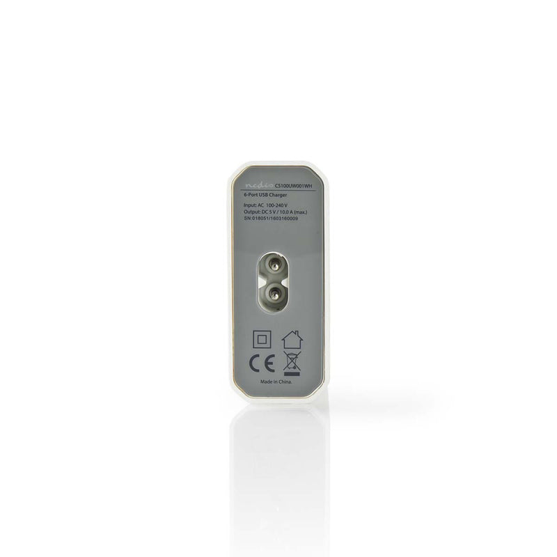 Nedis WCHAU1000AWH Wandoplader 10,0 A 6 Uitgangen Usb-a Wit