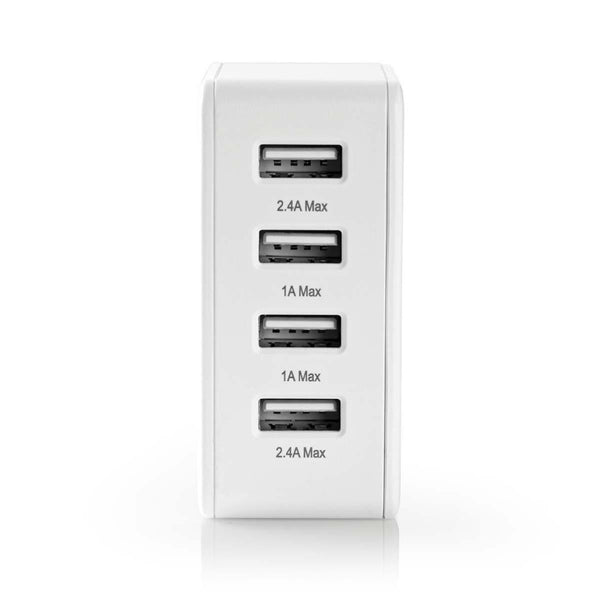 Nedis WCHAU481AWT Wandoplader 4,8 A 4 Uitgangen Usb-a Wit